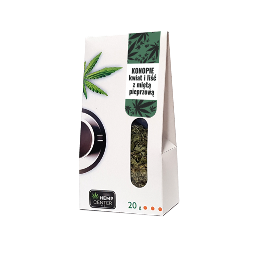 Herbatka ziołowa konopna z miętą pieprzową Konopie kwiaty i liście z miętą Hemp Center 20g