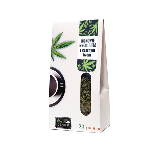 Herbatka ziołowa konopna z czarnym bzem Konopie kwiaty i liście z czarnym bzem Hemp Center 20g