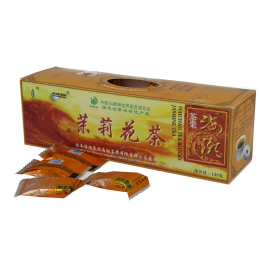 Herbata zielona jaśminowa Yunnan prasowana w kostkach Meridian 125g