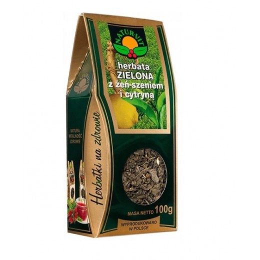 Herbata zielona z żeń szeniem cytryną Natura Wita 100g