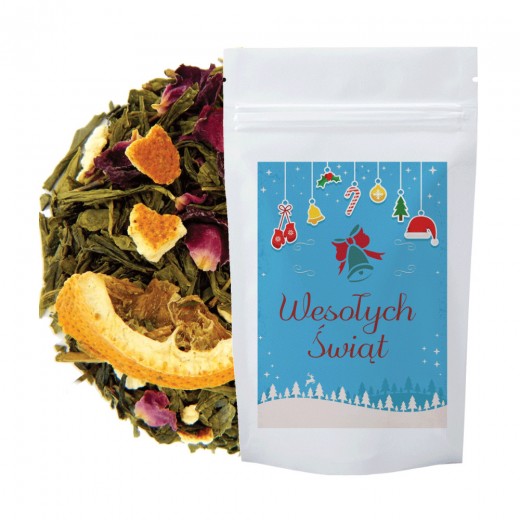 Herbata Świąteczna Zielona Sencha Pomarańcza 50g