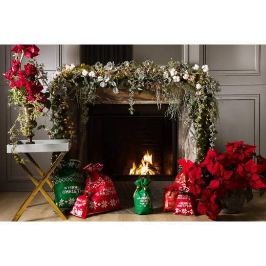 Worek Świąteczny Merry Christmas Czerwony 20x30