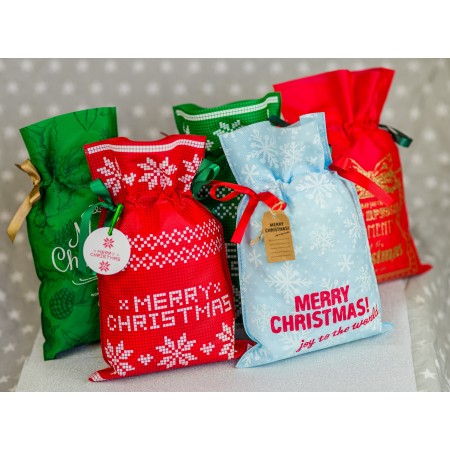 Worek Świąteczny Merry Christmas Czerwony 20x30