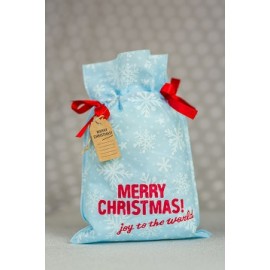 Worek Świąteczny Merry Christmas Niebieski 20x30