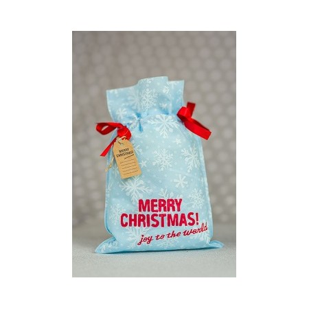 Worek Świąteczny Merry Christmas Niebieski 20x30