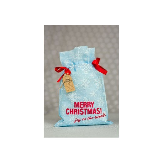 Worek Świąteczny Merry Christmas Niebieski 20x30