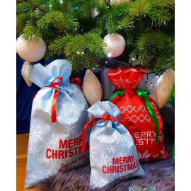 Worek Świąteczny Merry Christmas Niebieski 20x30 2