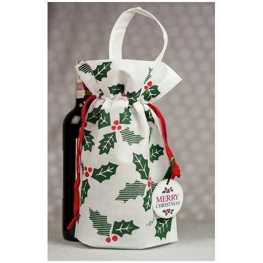 Worek Świąteczny Torba na prezent Merry Christmas Biały 22x32